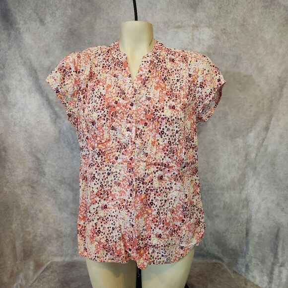 Bit & Bridle Floral Women's Blouse - Pink and Purple Size Medium - Picture 2 of 4